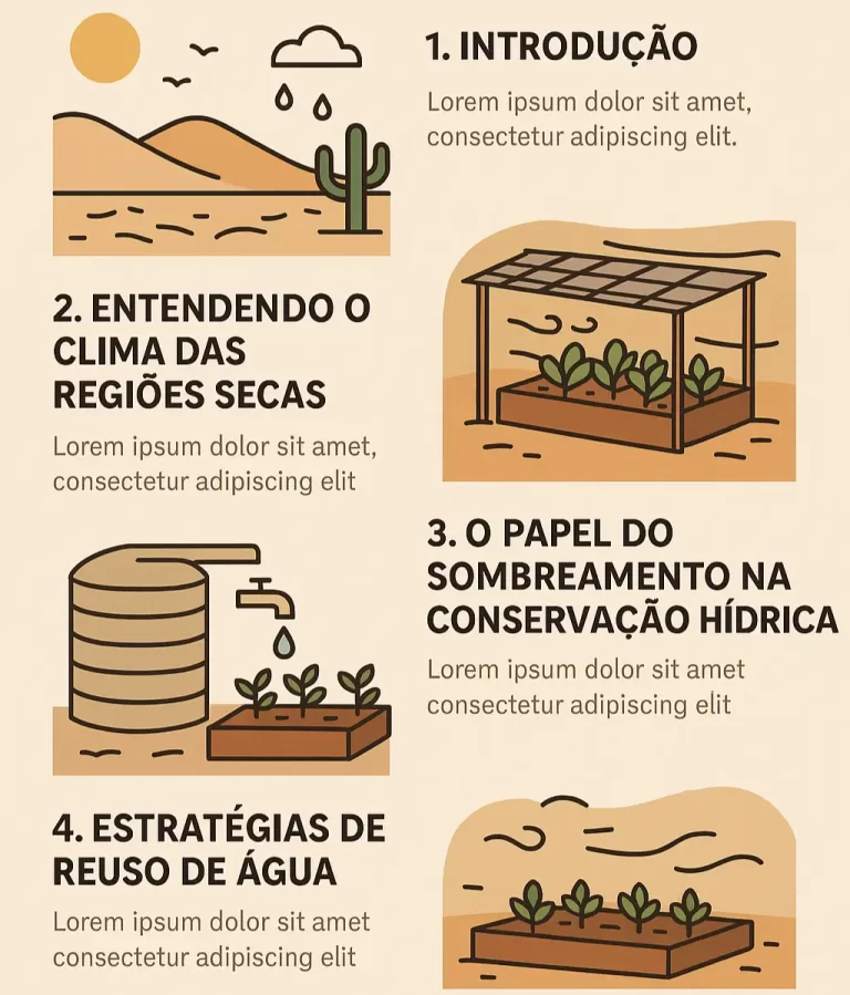 Sombreamento e Reuso de Água: Estratégias Combinadas para Regiões Secas
